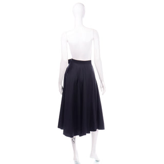 Vintage 1980s YSL Yves Saint Laurent faux wrap black skirt