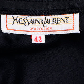 Vintage YSL Yves Saint Laurent faux wrap black skirt with unique details size 42