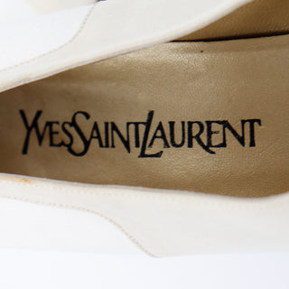 1990s Yves Saint Laurent 2 Toned Ivory & Cream Shoes with Box YSL 9