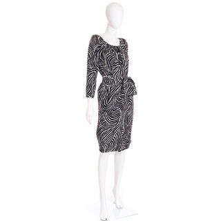 1980s Abstract zebra print vintage YSL two piece dress