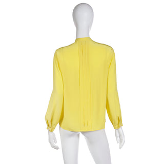 1991 Yves Saint Laurent Canary Yellow Silk Runway Blouse made in France