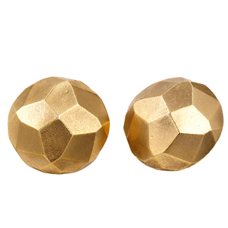 1980s Yves Saint Laurent Gold Geometric Textured Clip Earrings 80s