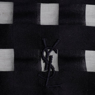 Yves Saint Laurent Foulards Silk Oversized Large Black Sheer Scarf or Shawl Wrap YSL