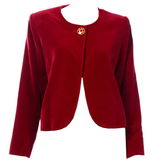 YSL vintage 1993 Red Velvet Cropped Jacket