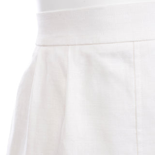 YSL Vintage Yves Saint Laurent White Linen Pencil Skirt rive gauche