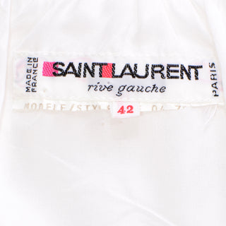 YSL Vintage Yves Saint Laurent White Linen Pencil Skirt France