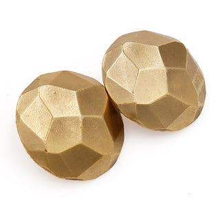 YSL 1980s Yves Saint Laurent Gold Geometric Textured Clip Earrings