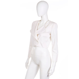 Vintage Yves Saint Laurent White Cotton Jacket