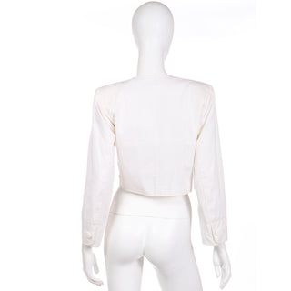 1980s Yves Saint Laurent White Vintage Cotton Jacket