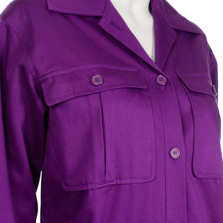 Vintage YSL Yves Saint Laurent Purple Cropped Jacket Excellent condition