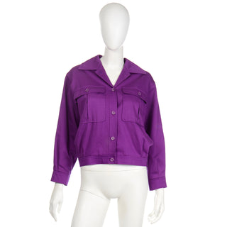 Vintage YSL Yves Saint Laurent Purple Cropped Jacket