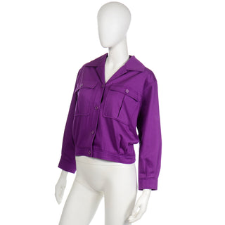 YSL Yves Saint Laurent Purple Cropped Jacket Vintage