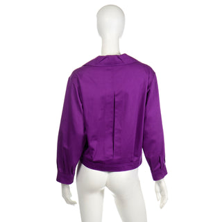 YSL Yves Saint Laurent Purple Cropped Jacket Vintage 1970s