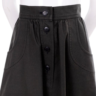 Yves Saint Laurent vintage 1970s cotton skirt Button front