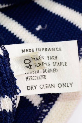 Vintage Yves Saint Laurent Navy Blue & White Striped Cotton Jacket Top France
