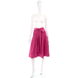 YSL Fuschia Skirt with flat sewn pleats