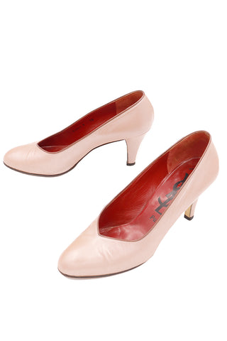 1980s Yves Saint Laurent Pale Mauve Pink Shoes 7.5M