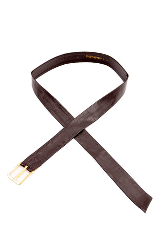 1980s Yves Saint Laurent Vintage Brown Leather Belt