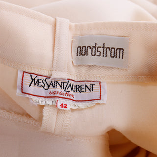 1980s Yves Saint Laurent Cream Wool Trousers Size 42