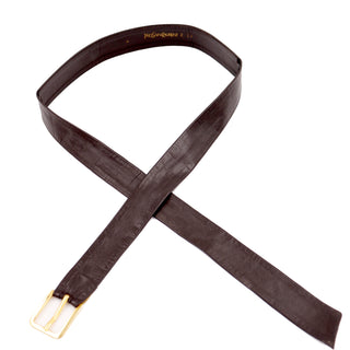 1980s Yves Saint Laurent Vintage Brown Leather Belt Soft
