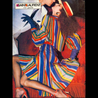 documented in a photo by Helmut Newton in 1982 For Yves Saint Laurent Rive Gauche Spring-Summer worn by Violetta Sanchez and featured as an ad in US Vogue March, 1982