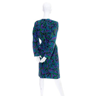 Lightweight wool vintage YSL dress with an abstract design