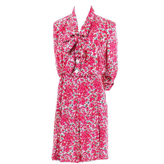 1970's vintage silk Yves Saint Laurent floral dress