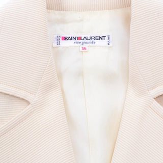 1970s Yves Saint Laurent Cream Open Front Cropped Jacket