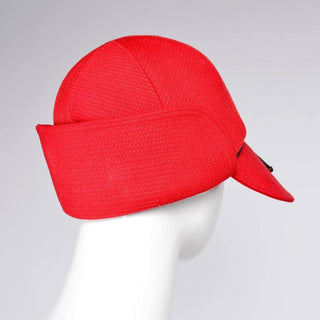 Yves Saint Laurent Bright Red Deerstalker Double Brim Women's Hat