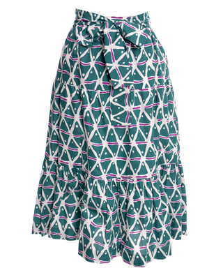 1970s Yves Saint Laurent Rive Gauche Green Cotton Skirt - Dressing Vintage