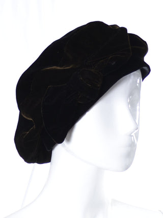 Abigail Aldridge New York Designer Vintage Beret Hat Velvet - Dressing Vintage
