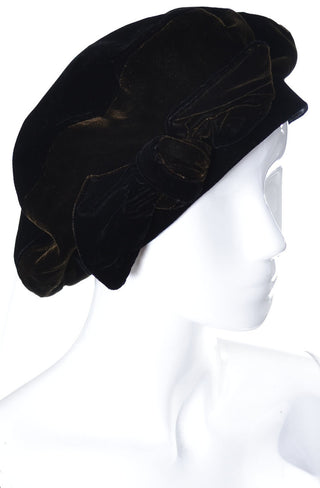 Abigail Aldridge New York Designer Vintage Beret Hat Velvet - Dressing Vintage