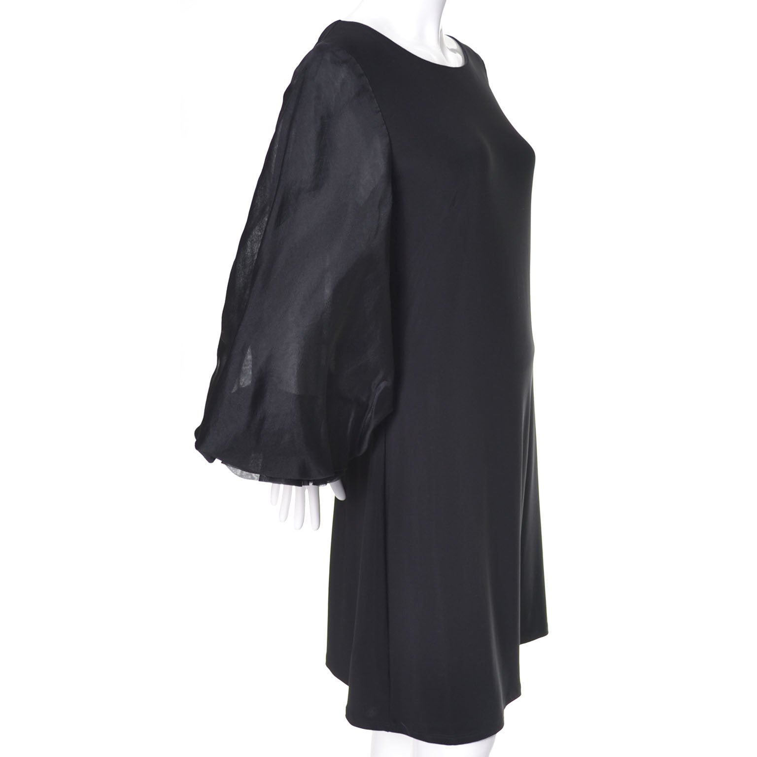 1990s ABS Vintage Little Black Dress Statement Sleeves Medium