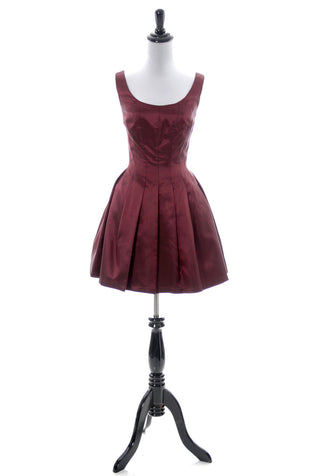 Vintage ABS iridescent oxblood red satin party dress mini SOLD - Dressing Vintage