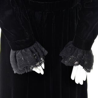 Albert nipon 1970s vintage dress with long sleeves and lace cuffs