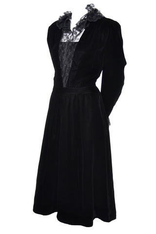 Albert Nipon Victorian Inspired Black Dress