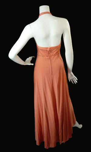 1970's Albert Capraro vintage maxi dress halter corset ties SOLD - Dressing Vintage