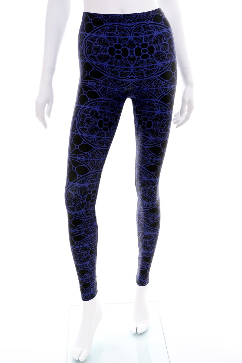 Printed leggings in black/blue