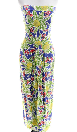 1940s Alfred Shaheen Vintage Dress Strapless Tropical Honolulu - Dressing Vintage