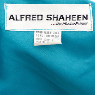 Alfred Shaheen turquoise pant and dress vintage ensemble 