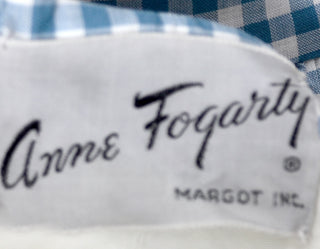 Anne Fogarty Blue Gingham Strapless Dress and Bolero Jacket - Dressing Vintage