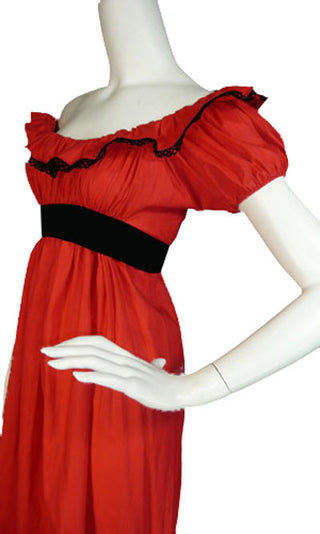 Anne Fogarty Red Vintage Dress with Matching Shawl - Dressing Vintage