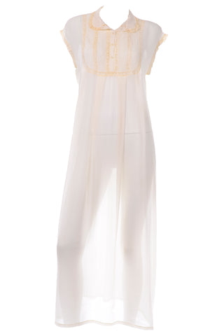 1940s B. Altman & Co. French Sheer Silk Nightgown