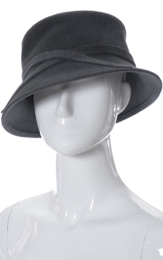 B Michael New York Vintage Gray Felted Wool Hat - Dressing Vintage