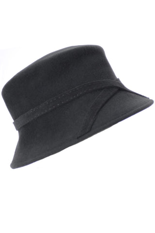 B Michael New York Vintage Gray Felted Wool Hat - Dressing Vintage