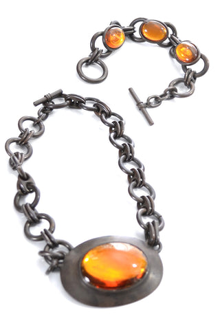 Ben Amun Designer Jewelry Cabochon Necklace & Bracelet Set - Dressing Vintage