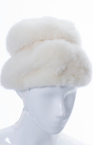 1960s Betmar Ivory Faux Fur Vintage Hat - Dressing Vintage