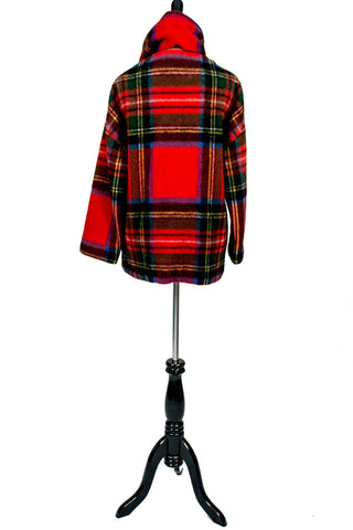 Vintage 1960s coat and scarf Red Plaid Bill Atkinson glen of Michigan SOLD - Dressing Vintage