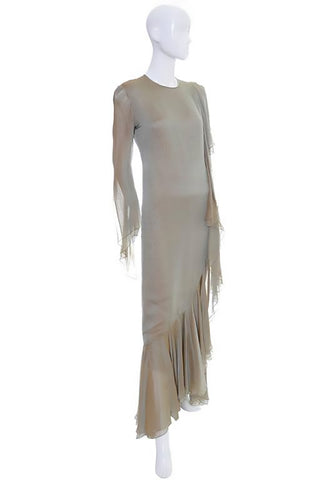 1980's Bill Blass Vintage Silk Ruffle Dress | Dressing Vintage