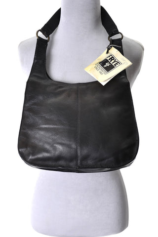 New Frye Made in Columbia Black Leather and Suede Bag Handbag Deadstock - Dressing Vintage